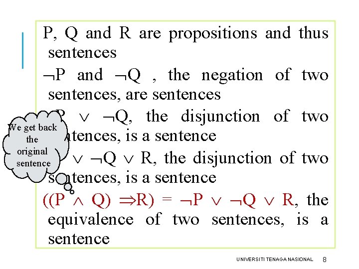 P, Q and R are propositions and thus sentences P and Q , the P, Q and R are propositions and thus sentences P and Q , the