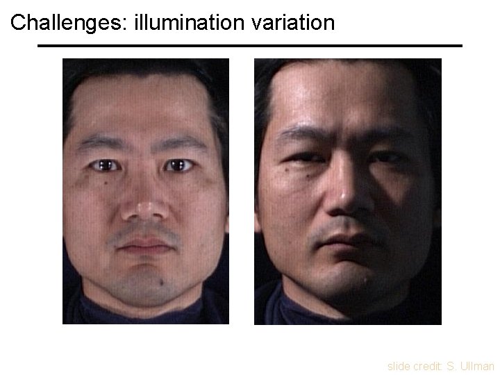 Challenges: illumination variation slide credit: S. Ullman 