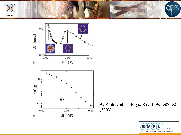 A. Pautrat, et al. , Phys. Rev. B 90, 087002 (2003) 27 