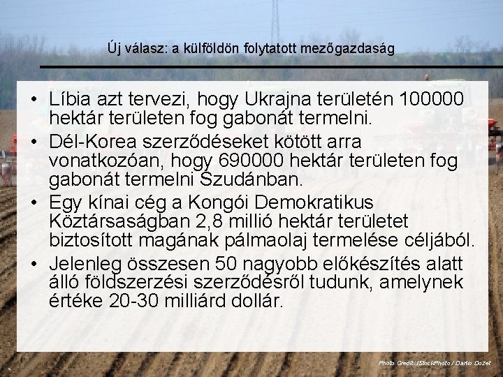 Új válasz: a külföldön folytatott mezőgazdaság • Líbia azt tervezi, hogy Ukrajna területén 100000