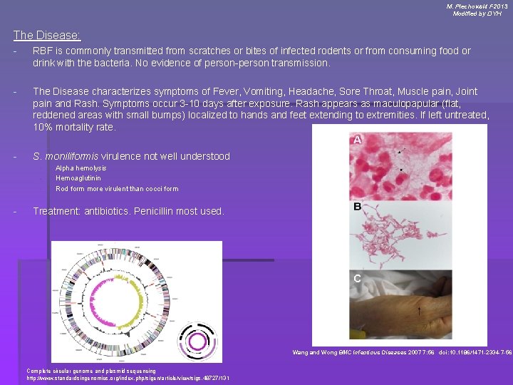 M. Piechowski F 2013 Modified by DYH The Disease: - RBF is commonly transmitted