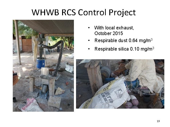 WHWB RCS Control Project • With local exhaust, October 2015 • Respirable dust 0.