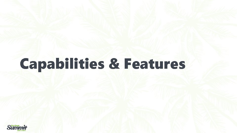 Capabilities & Features 