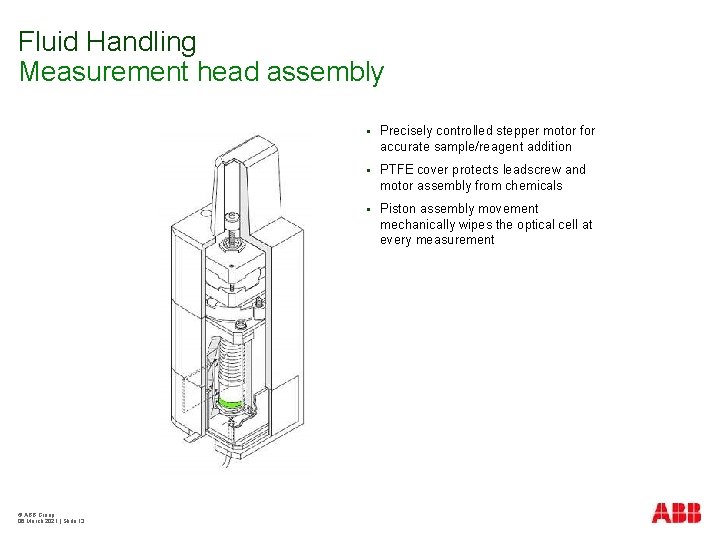 Fluid Handling Measurement head assembly © ABB Group 06 March 2021 | Slide 13