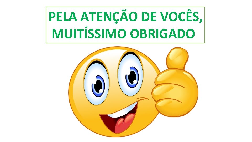 PELA ATENÇÃO DE VOCÊS, MUITÍSSIMO OBRIGADO 