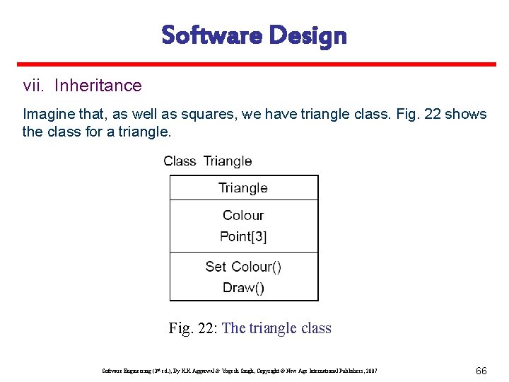 Software Design vii. Inheritance Imagine that, as well as squares, we have triangle class.
