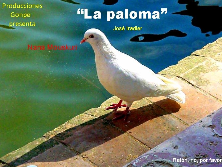 Producciones Gonpe presenta “La paloma” José Iradier Nana Mouskuri Ratón, no, por favor. 