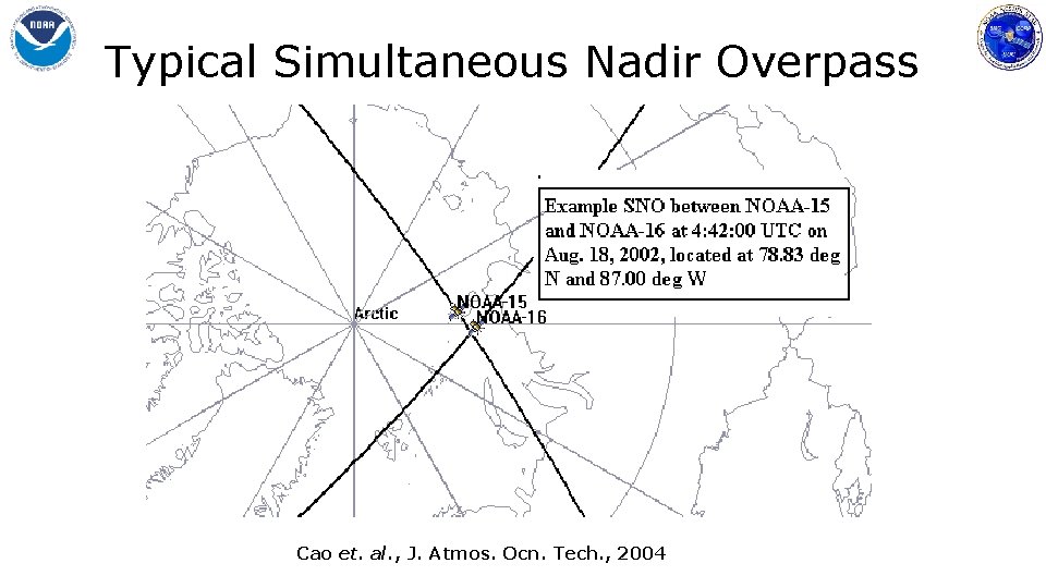 Typical Simultaneous Nadir Overpass Cao et. al. , J. Atmos. Ocn. Tech. , 2004