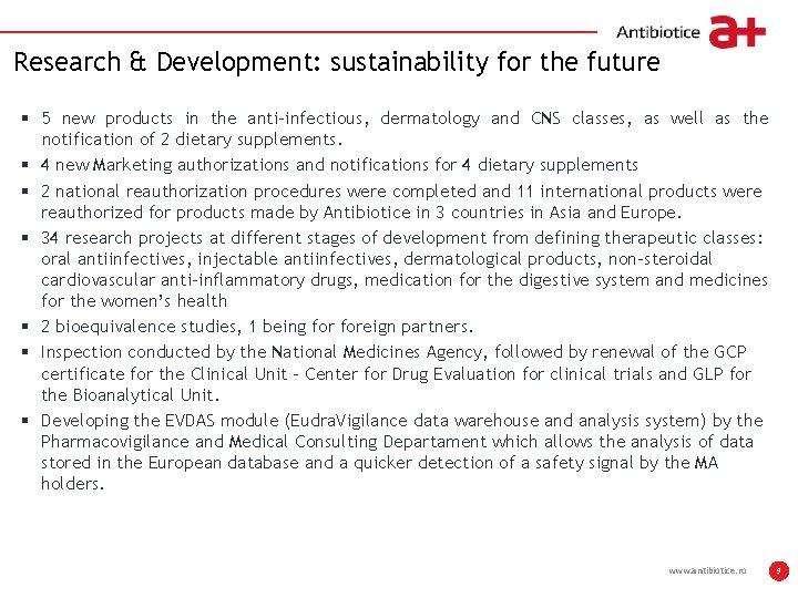 Research & Development: sustainability for the future Write it here § 5 new products