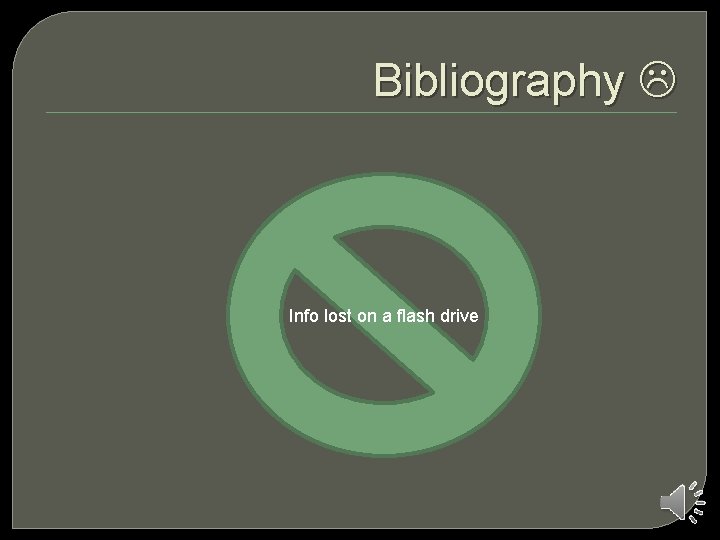 Bibliography Info lost on a flash drive 