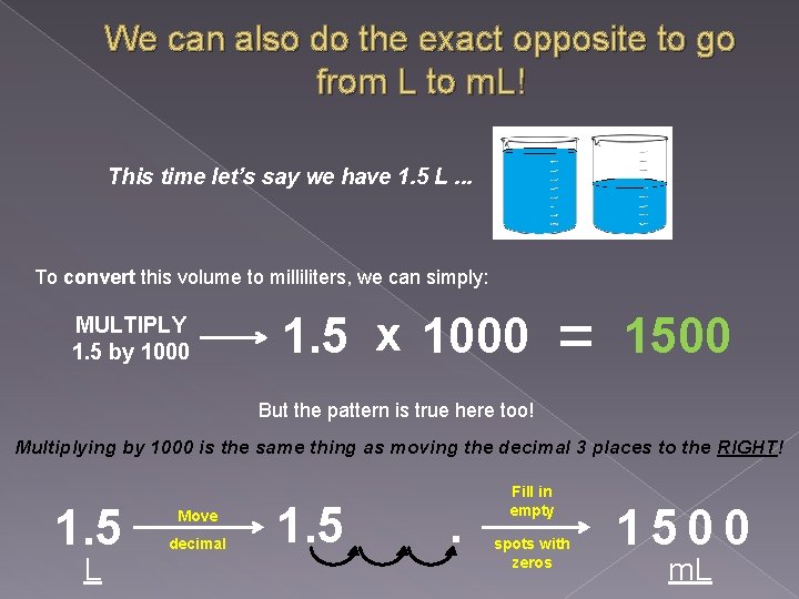 We can also do the exact opposite to go from L to m. L!