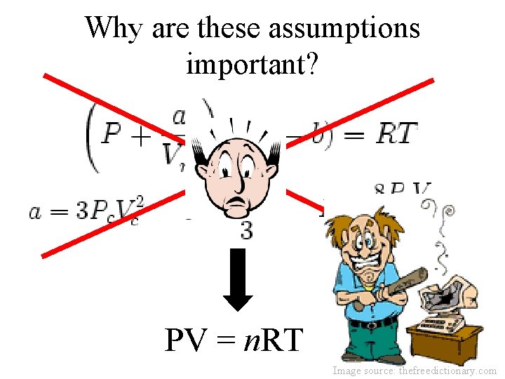 Why are these assumptions important? PV = n. RT Image source: thefreedictionary. com 