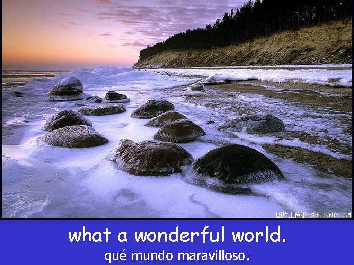 what a wonderful world. qué mundo maravilloso. what a wonderful world. qué mundo maravilloso.