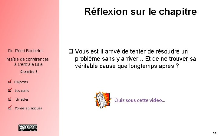 Réflexion sur le chapitre Dr. Rémi Bachelet Maître de conférences à Centrale Lille Chapitre