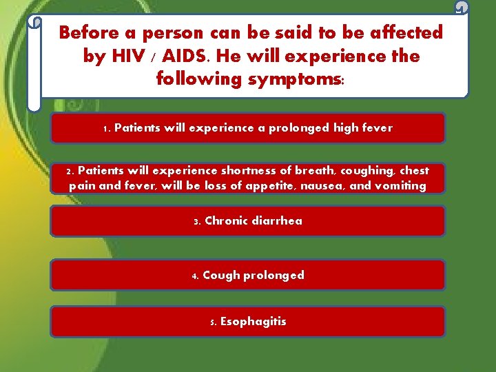 Before a person can be said to be affected by HIV / AIDS. He