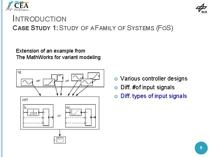 INTRODUCTION CASE STUDY 1: STUDY OF A FAMILY OF SYSTEMS (FOS) Extension of an
