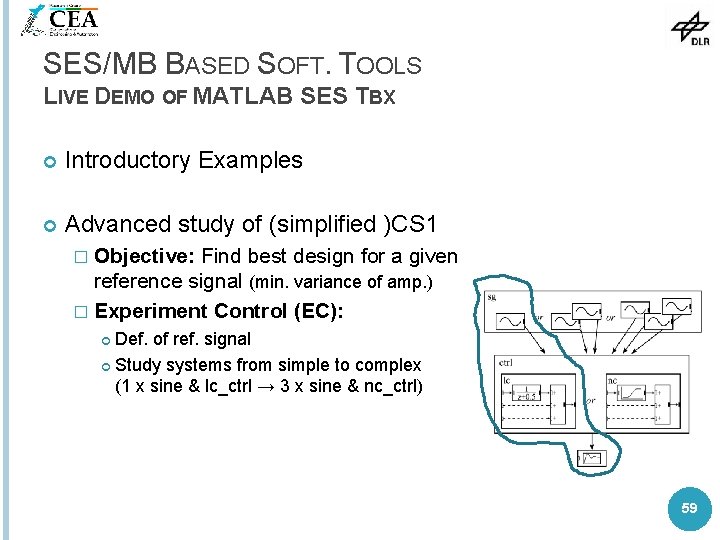 SES/MB BASED SOFT. TOOLS LIVE DEMO OF MATLAB SES TBX Introductory Examples Advanced study