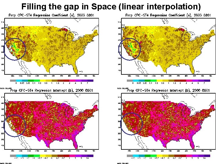 Filling the gap in Space (linear interpolation) 