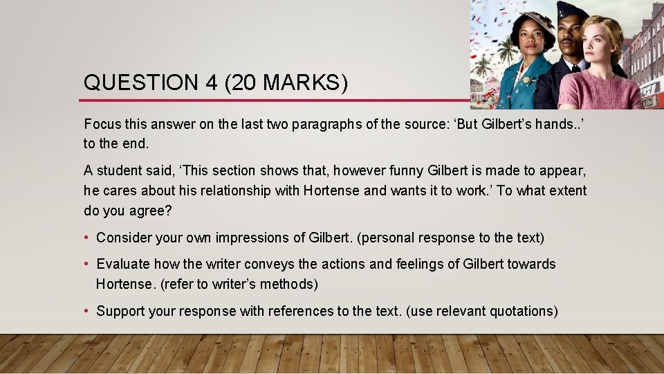 QUESTION 4 (20 MARKS) Focus this answer on the last two paragraphs of the
