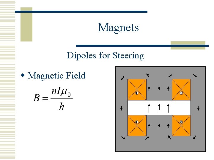 Magnets Dipoles for Steering w Magnetic Field 
