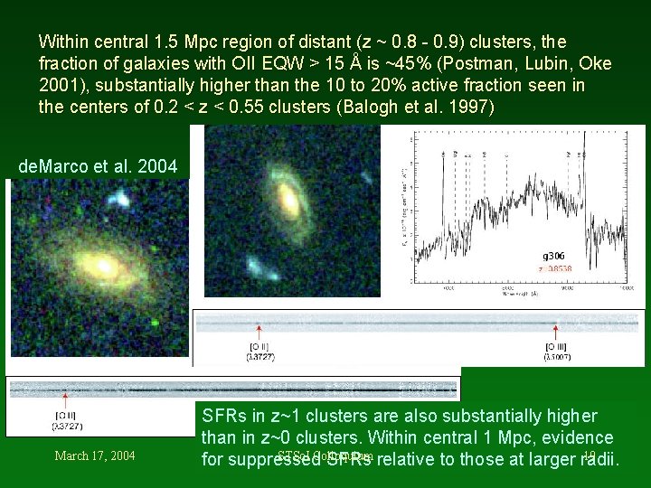 Within central 1. 5 Mpc region of distant (z ~ 0. 8 - 0.
