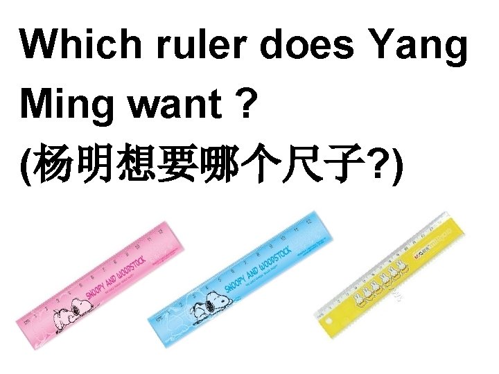 Which ruler does Yang Ming want ? (杨明想要哪个尺子? ) 