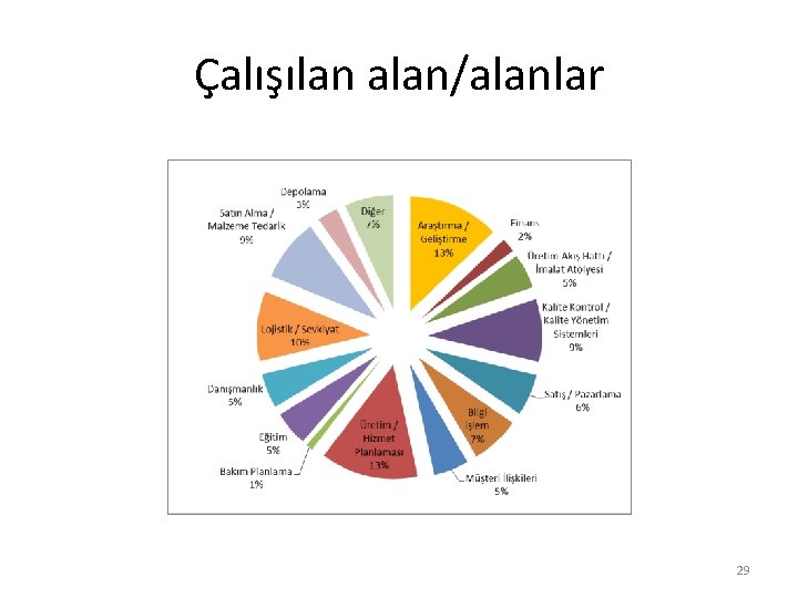 Çalışılan alan/alanlar 29 