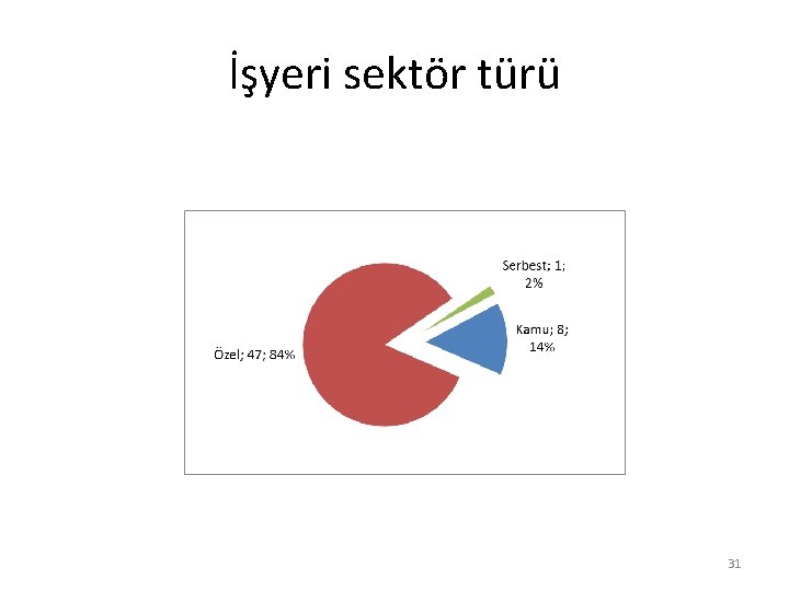 İşyeri sektör türü 31 