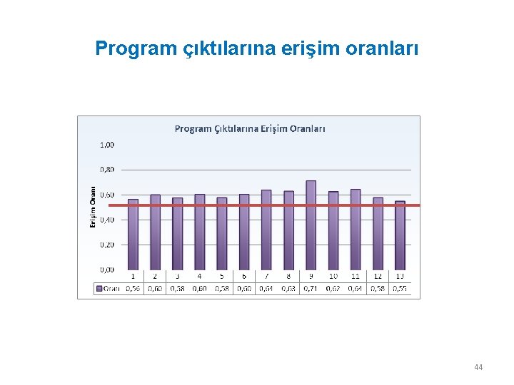 Program çıktılarına erişim oranları 44 