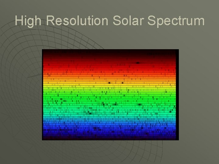 High Resolution Solar Spectrum 