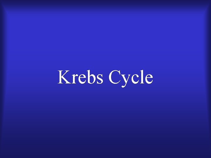 Krebs Cycle 