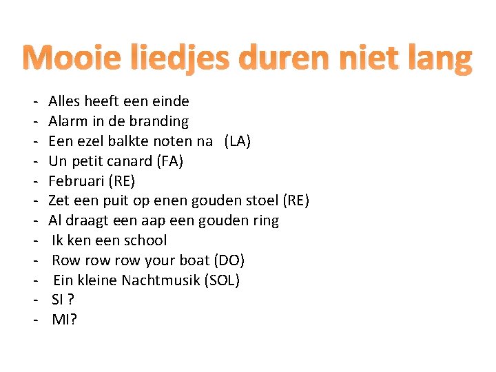 Mooie liedjes duren niet lang - Alles heeft een einde Alarm in de branding