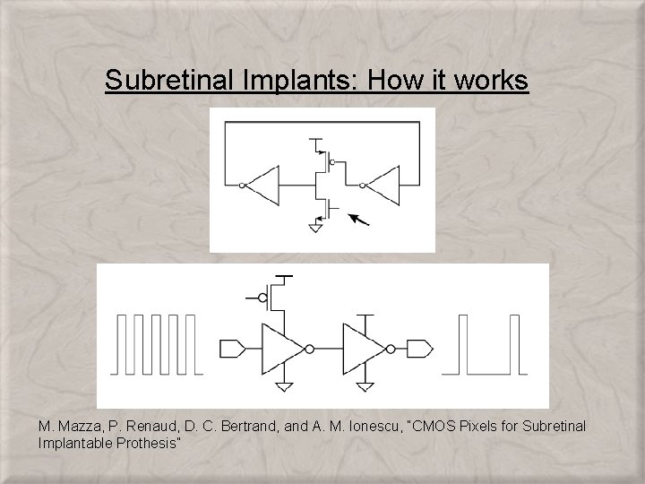 Subretinal Implants: How it works M. Mazza, P. Renaud, D. C. Bertrand, and A.