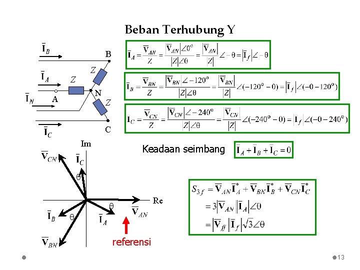 Beban Terhubung Y B Z Z N A Z C Im Keadaan seimbang Re