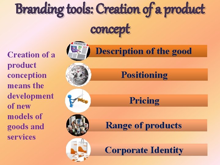 Branding tools: Creation of a product conception means the development of new models of