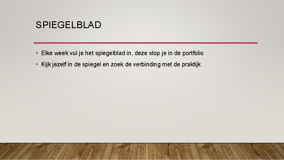 SPIEGELBLAD • Elke week vul je het spiegelblad in, deze stop je in de