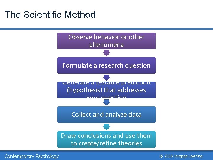The Scientific Method Observe behavior or other phenomena Formulate a research question Generate a The Scientific Method Observe behavior or other phenomena Formulate a research question Generate a