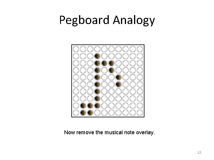 Pegboard Analogy Now remove the musical note overlay. 12 