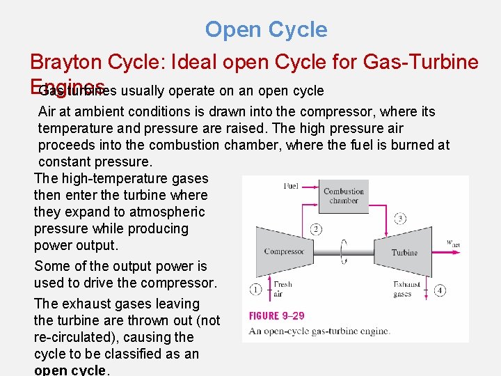 Open Cycle Brayton Cycle: Ideal open Cycle for Gas-Turbine Engines Gas turbines usually operate