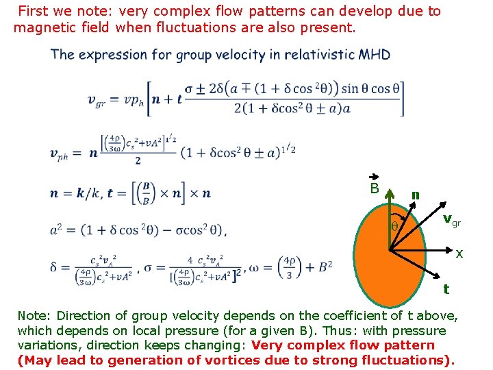 First we note: very complex flow patterns can develop due to magnetic field when