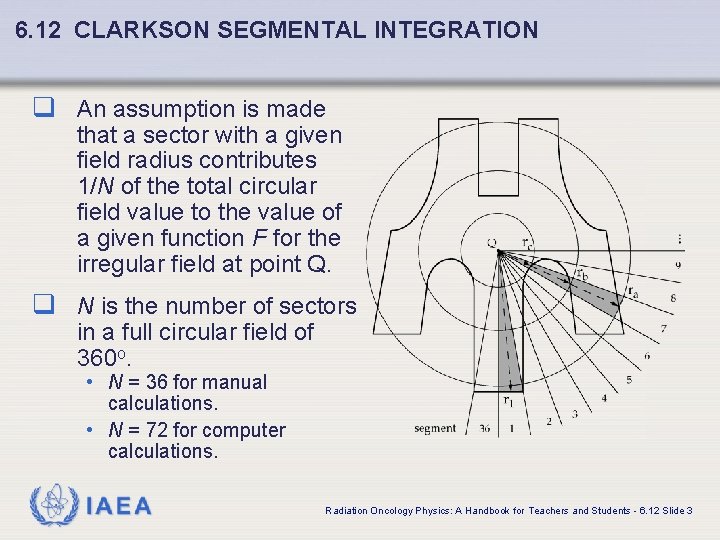 6. 12 CLARKSON SEGMENTAL INTEGRATION q An assumption is made that a sector with