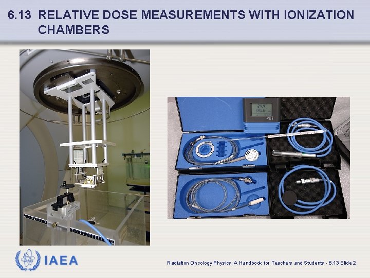 6. 13 RELATIVE DOSE MEASUREMENTS WITH IONIZATION CHAMBERS IAEA Radiation Oncology Physics: A Handbook