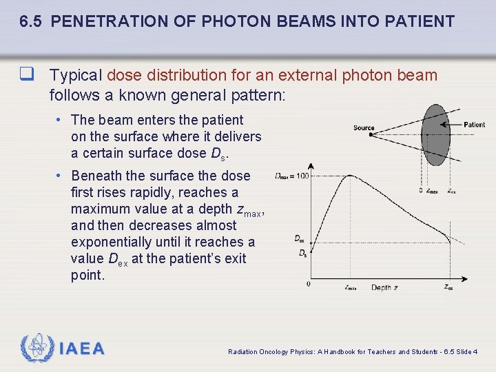 6. 5 PENETRATION OF PHOTON BEAMS INTO PATIENT q Typical dose distribution for an