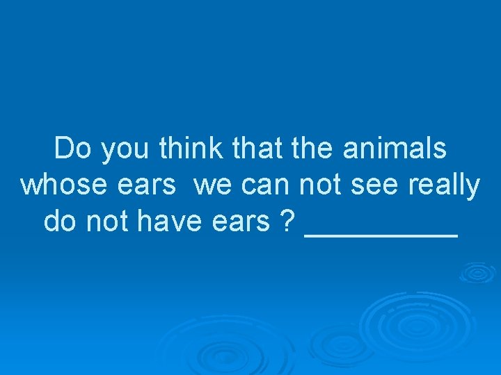 Do you think that the animals whose ears we can not see really do