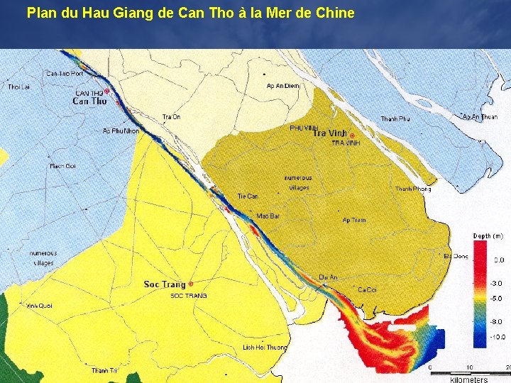 Plan du Hau Giang de Can Tho à la Mer de Chine 