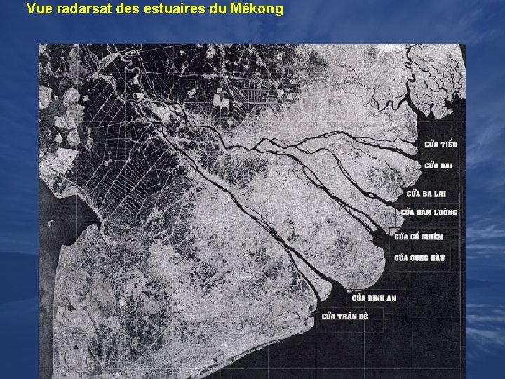Vue radarsat des estuaires du Mékong 