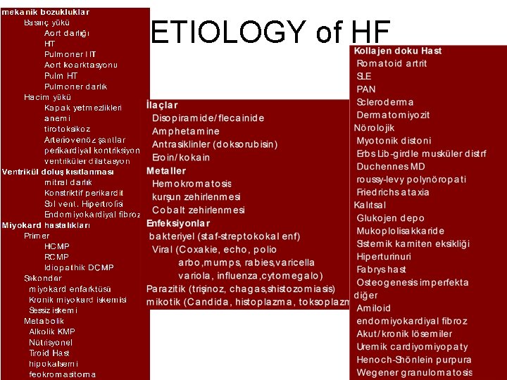 ETIOLOGY of HF 