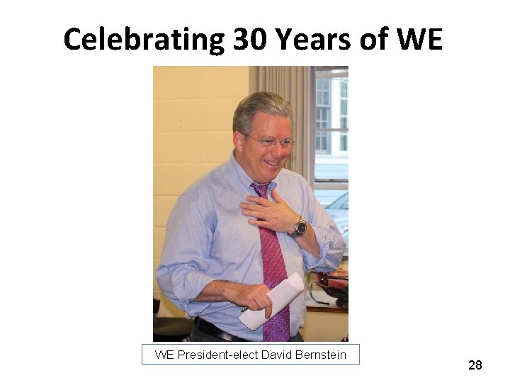 Celebrating 30 Years of WE WE President-elect David Bernstein 28 