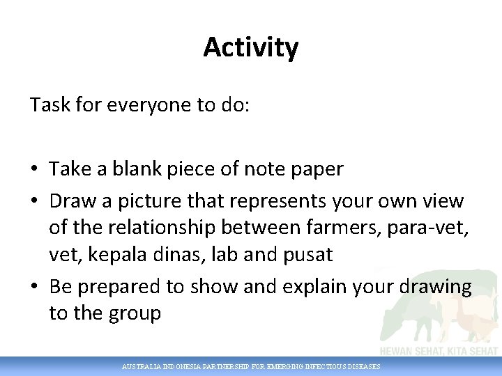 Activity Task for everyone to do: • Take a blank piece of note paper