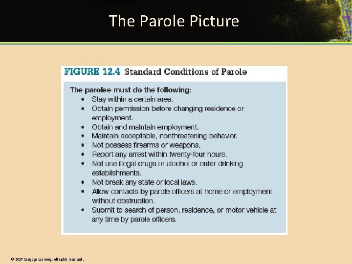 The Parole Picture © 2017 Cengage Learning. All rights reserved. 